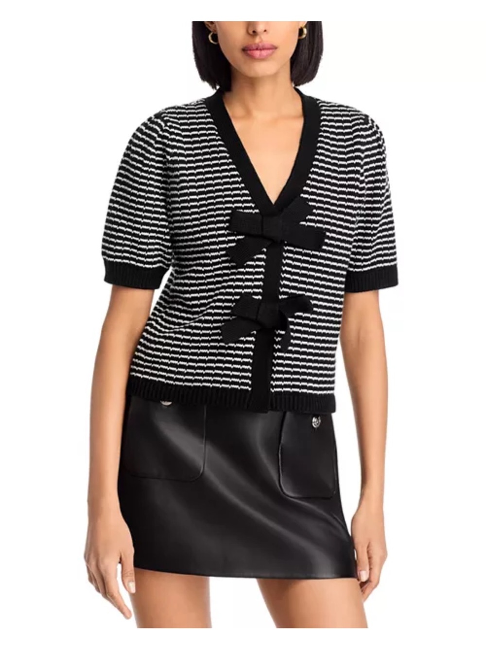 Aqua striped bow sweater
